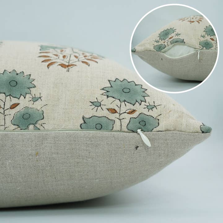 Fabdivine - Wholesale Throw Pillow Cover - Indian Block Print Pure Linen Cushion Cover - Mayra2