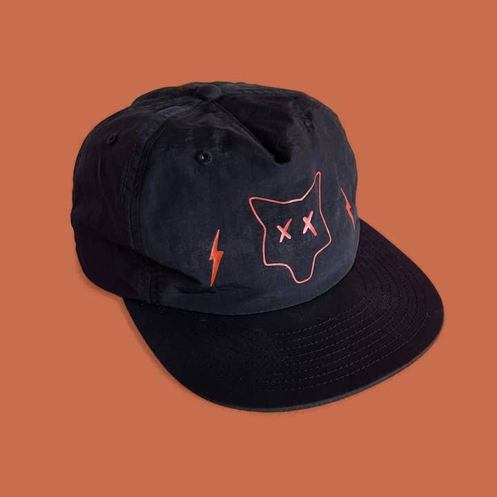 Night Black 'The Roadie' Quick-dry Cap XX Lightning Coyote print for wholesale on Faire