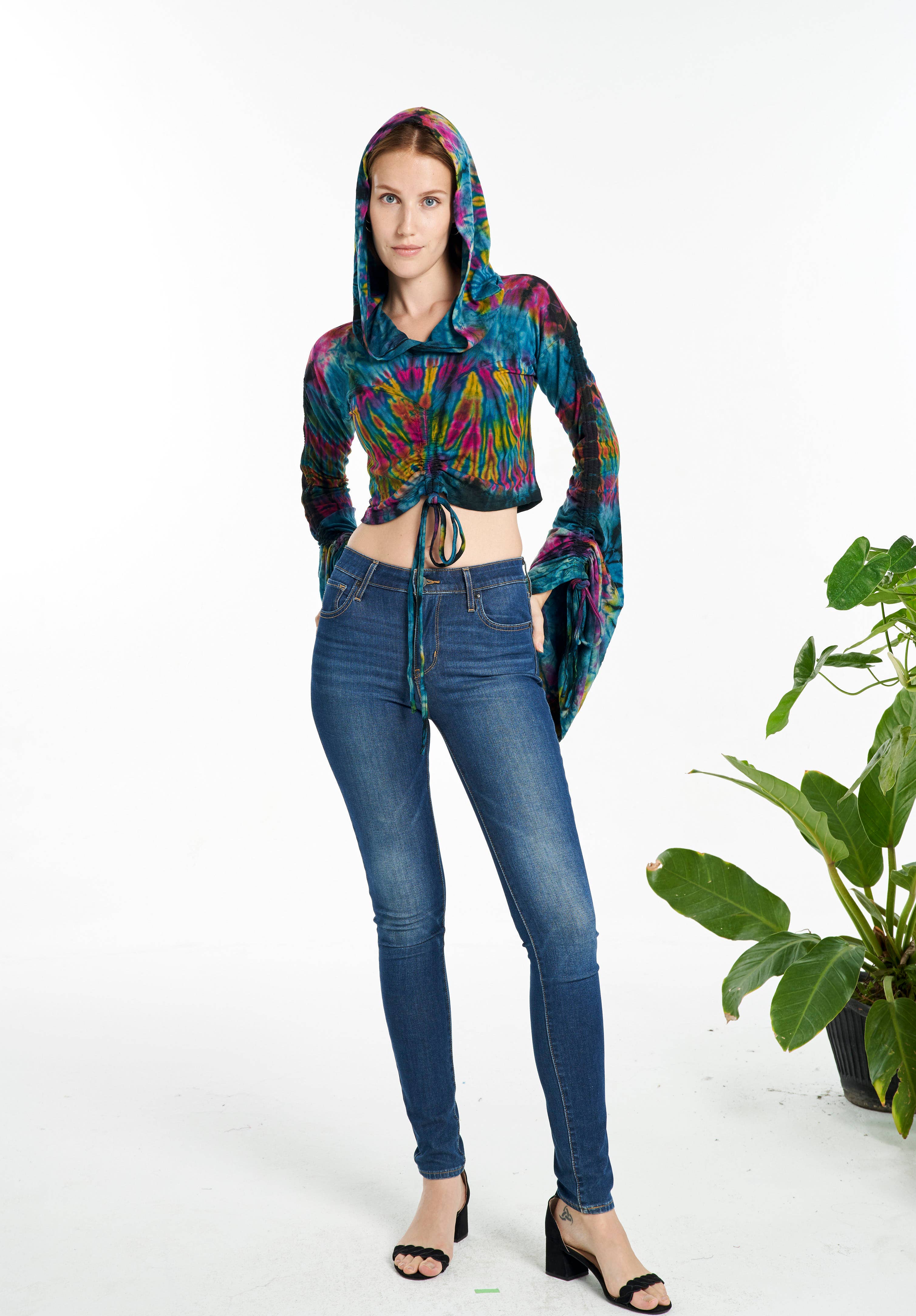 Kathmandu Imports - Wholesale Hoodie - Dames - Verkort Hoodie Top (TH-1793)1