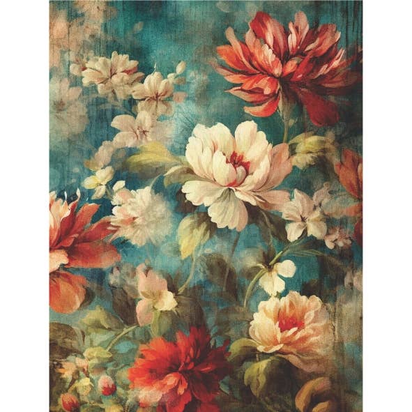 Craft Kreatively – Großhandel Bastelzubehör – Vintage Blumen Decoupage Reispapier - A4 - 6 Stk - für Bastelarbeiten4