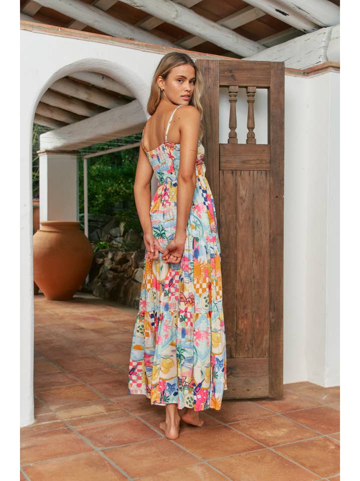 Jaase - Wholesale Dress - Women's - SANTA MARIA PRINT BAMBI MAXI