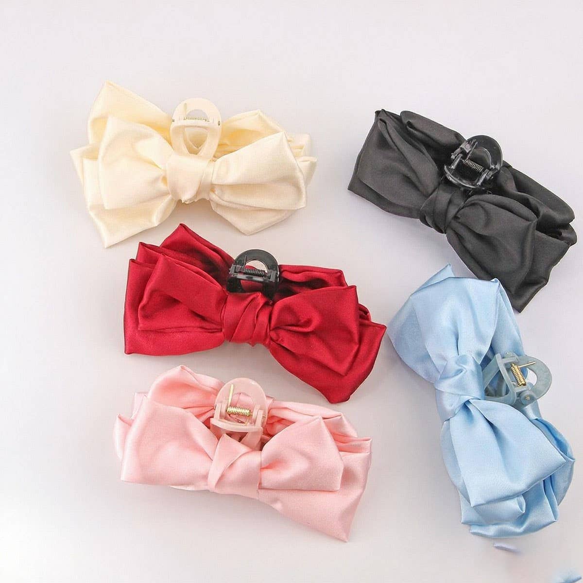 NINEXIS - Wholesale Hair Clip - Women's - CWAHA07430_LARGE BOW FABRIC HAIR CLAW CLIP FOR WOMEN6
