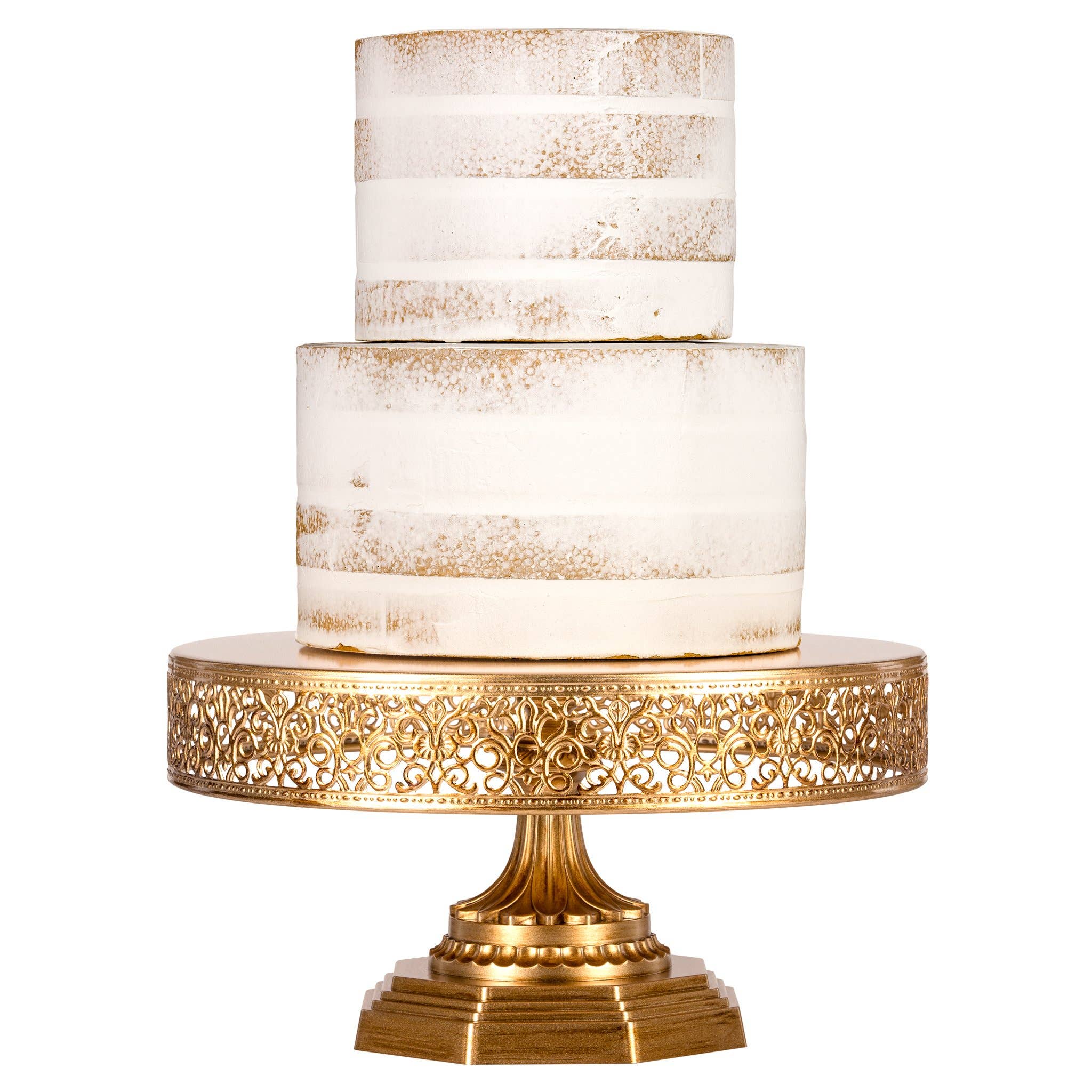 Amalfi Decor - Wholesale Cake Stand - 12 Inch Vintage Round Metal Wedding Cake Stand - Gold4