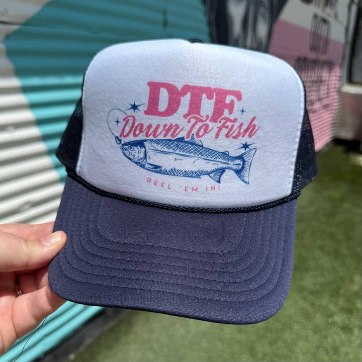 DTF Down to Fish Trucker Cap (Multiple Color Options) for wholesale by Turquoise & Tequila