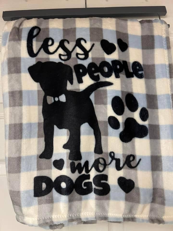Less People More Dogs Blanket for wholesale by Creative Queen Boutique
