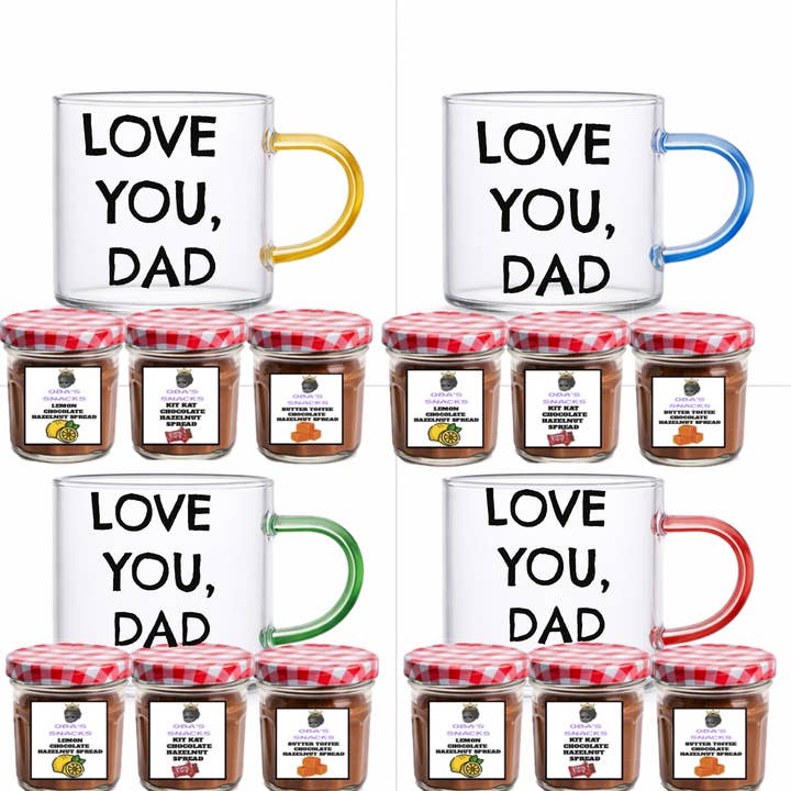 Espresso Mugs Chocolate Spread 4 Samplers Set- Love you, dad for wholesale by Oba's Snacks