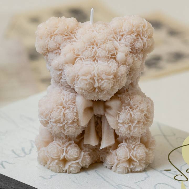 Bougie en forme d'ours en peluche, cire de soja naturelle, cire de soja à la noix de coco, révélation du sexe, anniversaire, mariage. pour la vente par Soanna Candle Co.