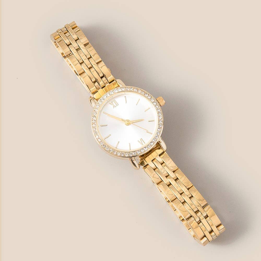 Anarchy Street - Wholesale Wrist Watch - Women's - Cz Pave Trim Round Face Watch3