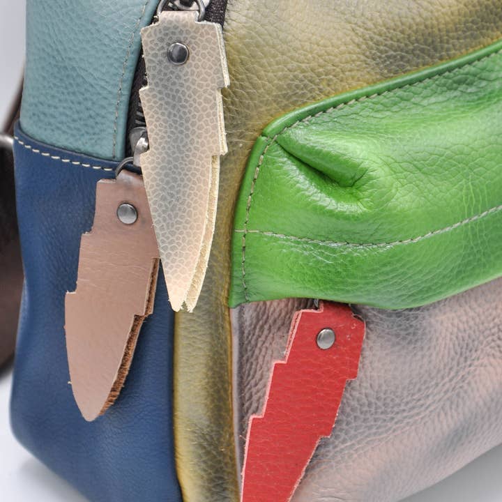 Zerimar 1942 - Wholesale Backpack - Women's - Convertible backpack bag Multicolo backpack Genuine leather 4