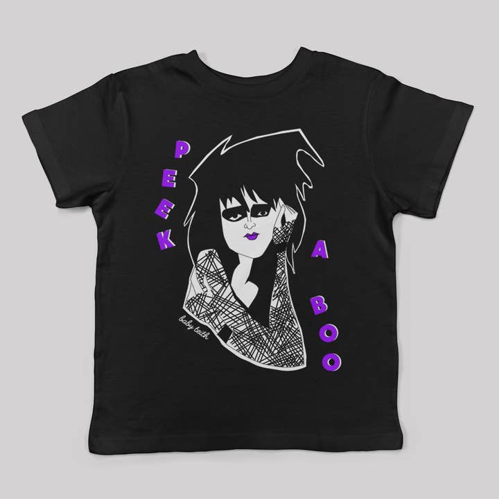 Black "Peek-a-boo" Siouxsie Sioux Inspired Tee for Kids for wholesale on Faire0
