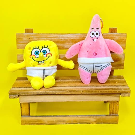 K-Wonderland – Porta-chaves - Unissexo por atacado – Coleção de Porta-Chaves de Peluche SpongeBob & Patrick3