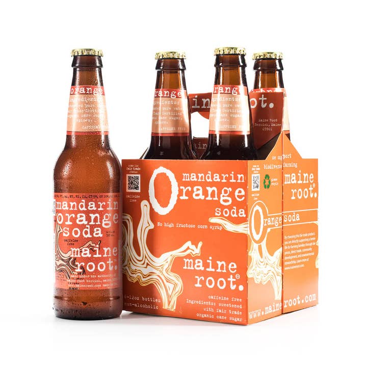 Maine Root Mandarin Orange 12oz Glass (24 Pack) for wholesale by Maine Root Craft Soda