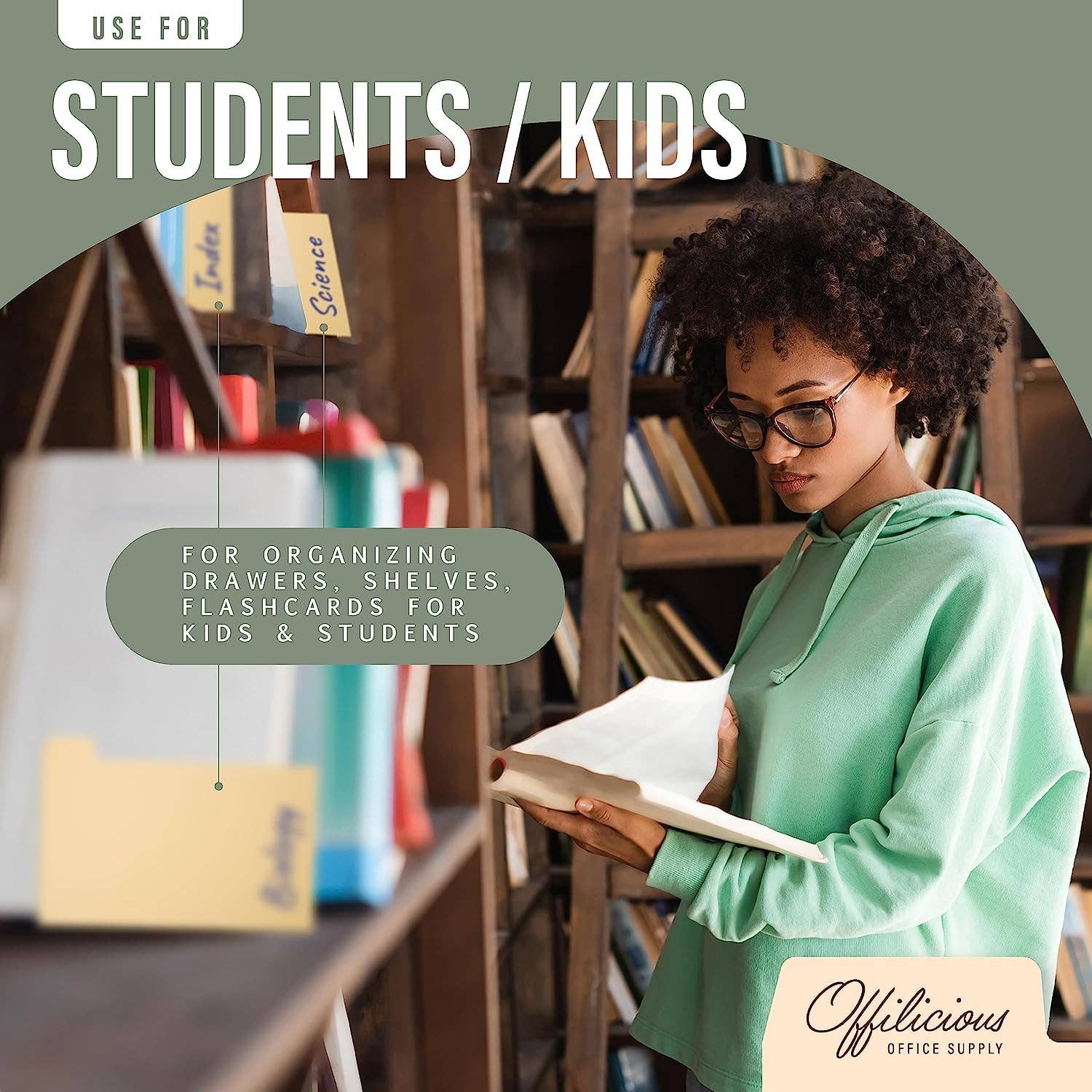 Leib Games – Großhandel Schreibtisch-Organizer – 25 Karteikarteneinteiler Manila, 3 x 5 Zoll, mit 108 Aufklebern6