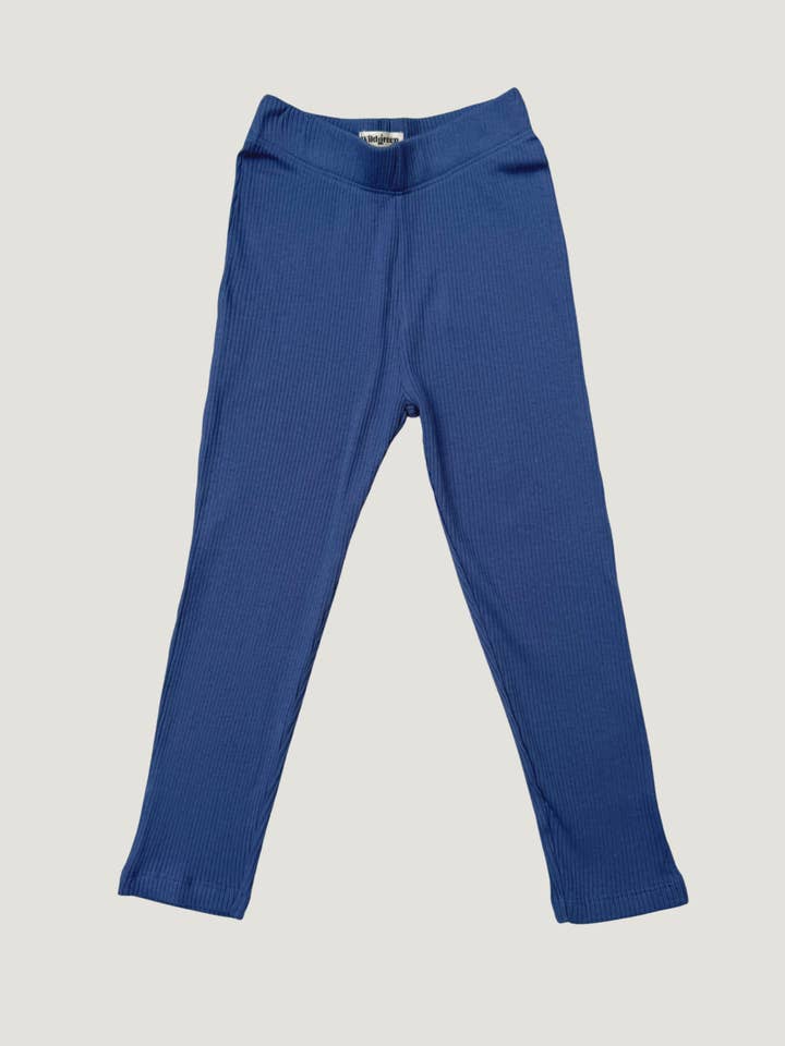 Rippenleggings für Kinder aus Bio-Baumwolle - Blau - GOTS-zertifiziert für den Großhandel von Wildgreen