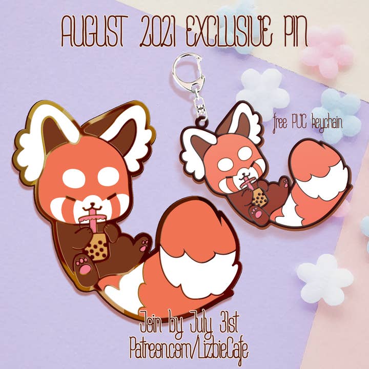 Lizbie Cafe – wholesale Keychain – Women's – Boba Red Panda Keychain