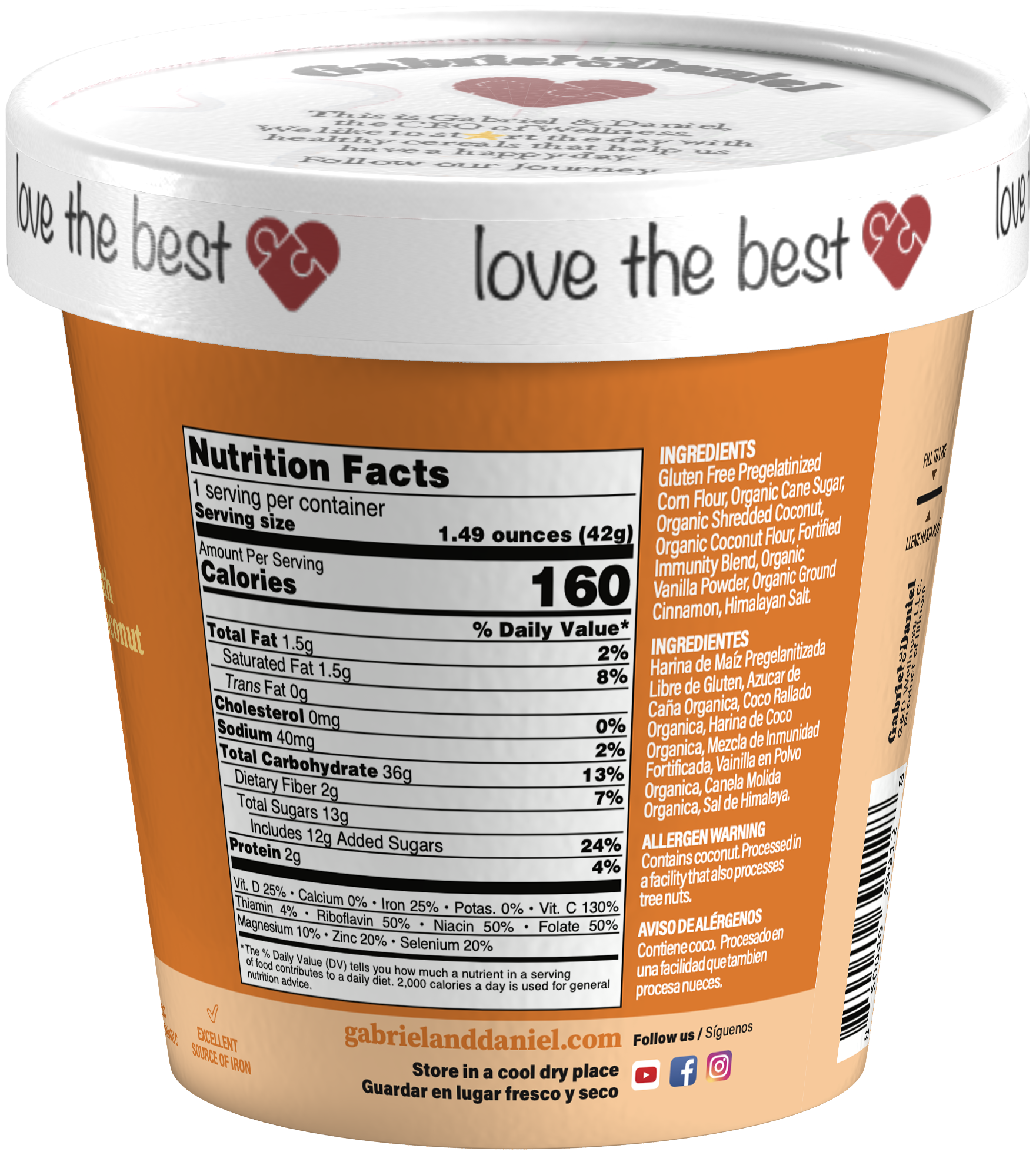 Gabriel & Daniel Wellness Oatmeals – Großhandel Frühstückszerealien – Bio SS Instantgetreidebecher - Mais mit Kokosnuss3