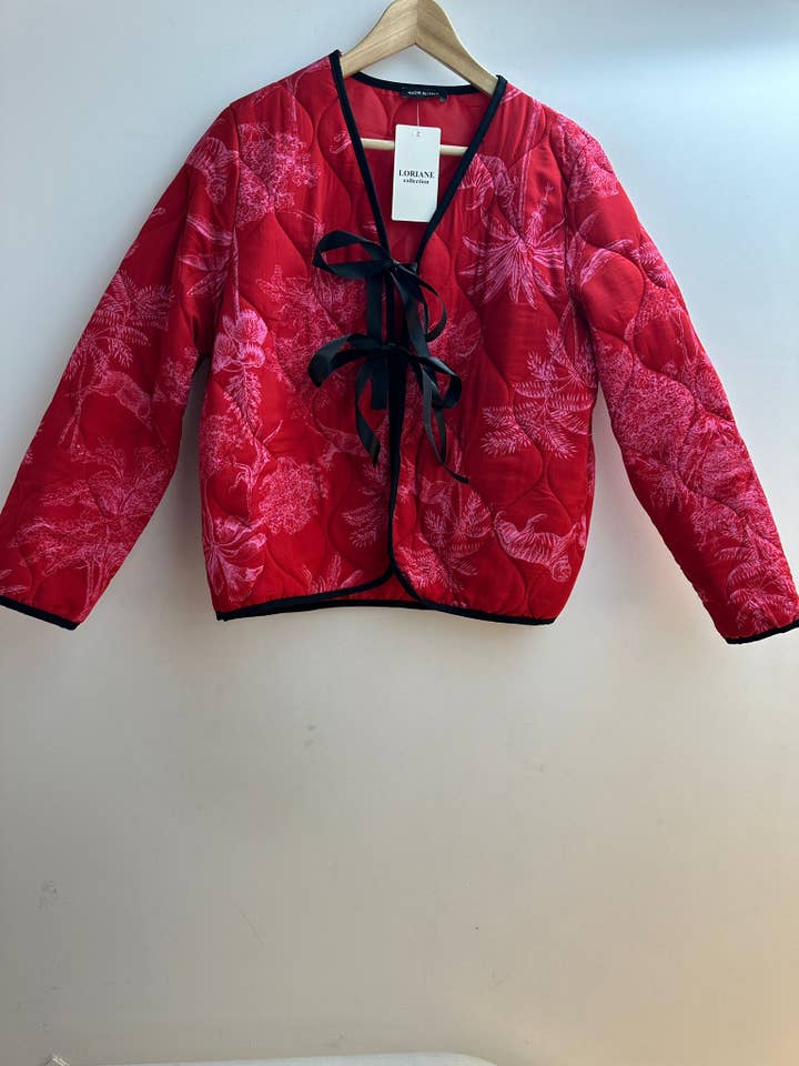 LORIANE - Wholesale Jacket – Women's - 24305A printed jacket with lace one size 5