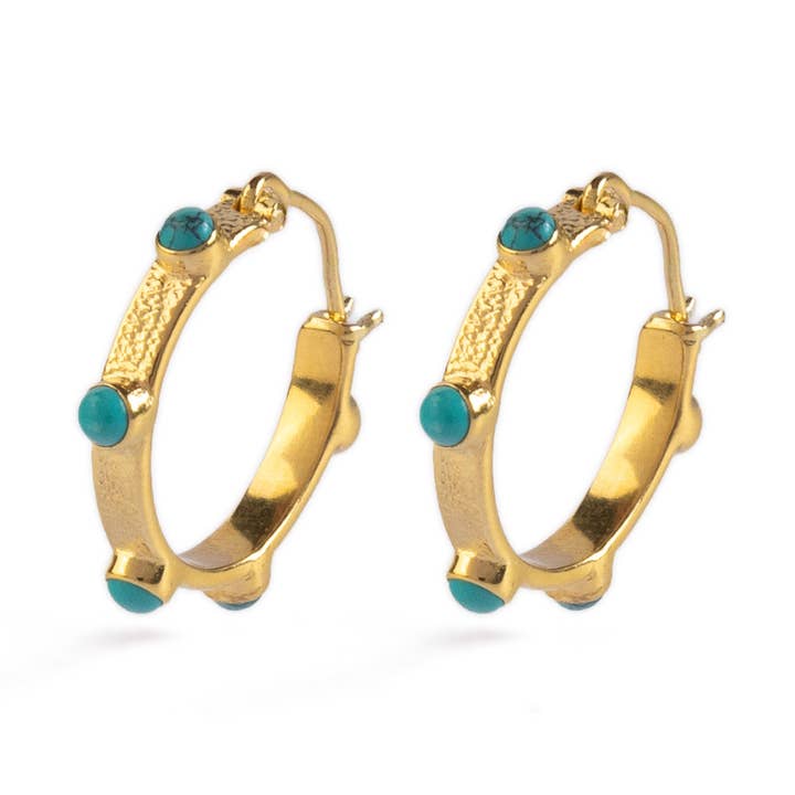 Pendientes Chakra de la garganta - Turquesa para venta al por mayor de Goddess Charms