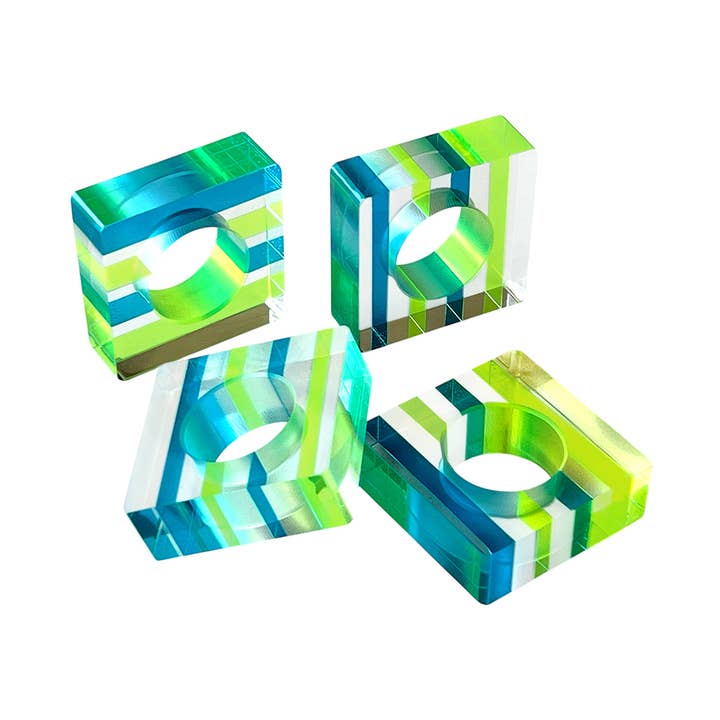 Gestreepte Servetringen - Set van 4 in Vierkante Vorm voor wholesale door Canetti Design Group Inc.