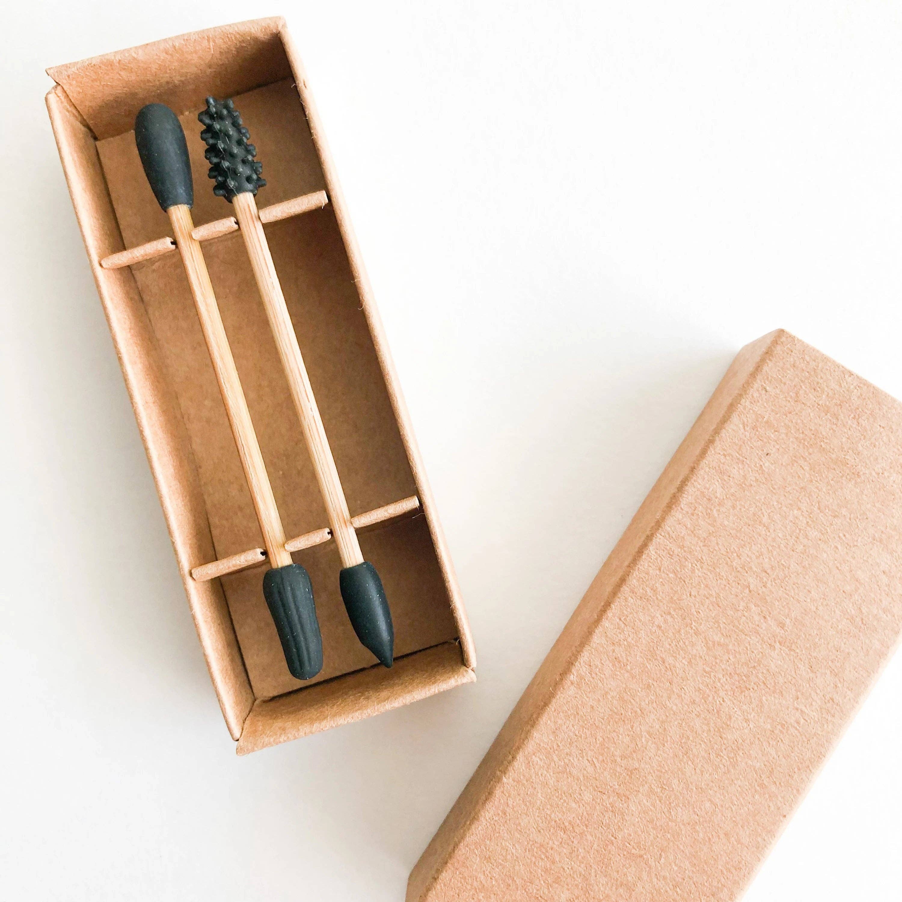 Smile Boutiques - Wholesale Cotton Swab/Q-Tip - Reusable Bamboo Silicone Q-tips | Bamboo Ear Bud0