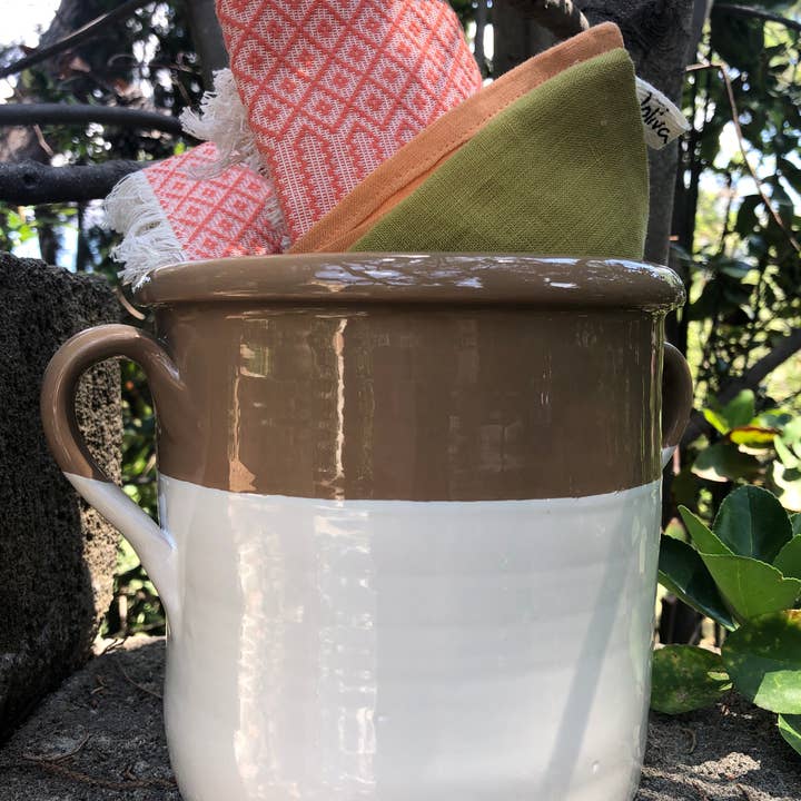 LOLIVA - Vendita all'ingrosso Barattoli decorativi - Capasa "Salentina" h. 15 cm - Linea Bicolore3