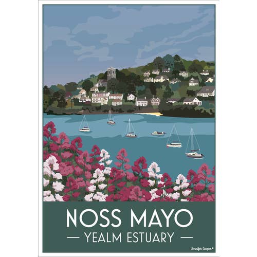 Noss Mayo, Devon | Vintage/Art Deco-stil plakat for engroshandel hos Jennifer Cooper Designs