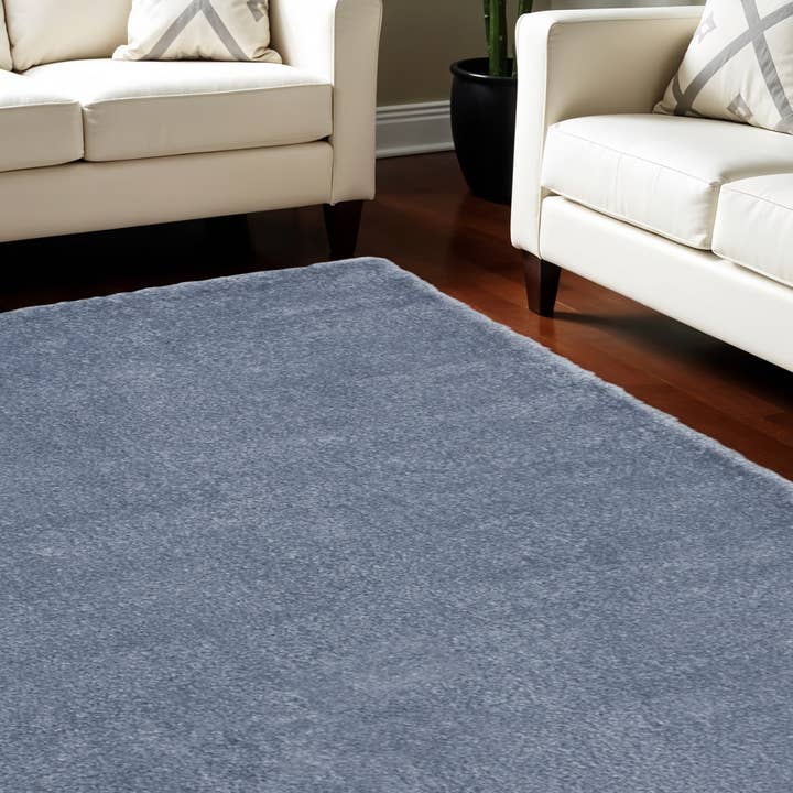 HomeRoots - Wholesale Area Rug - 8' X 10' Blue Shag Area Rug