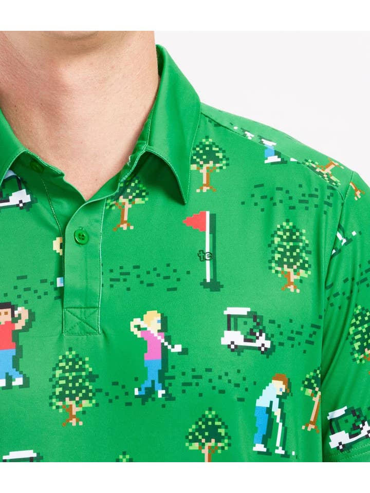 Tipsy Elves - Wholesale Polo - Men's - 8-Bit Birdie Golf Polo Shirt - Men's Fun Golf Apparel2