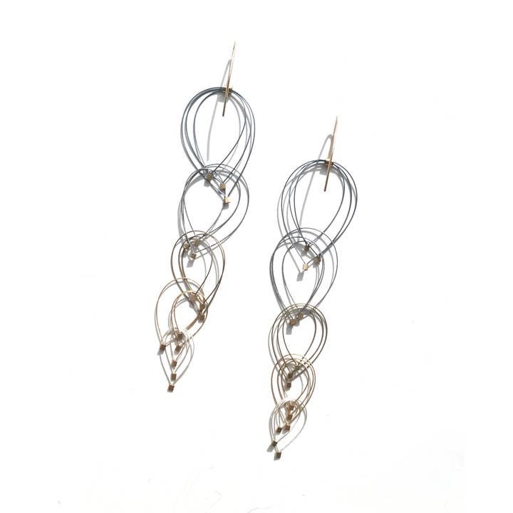 Feather Teardrop Hook Earrings (Medium ) for wholesale by Meghan Patrice Riley