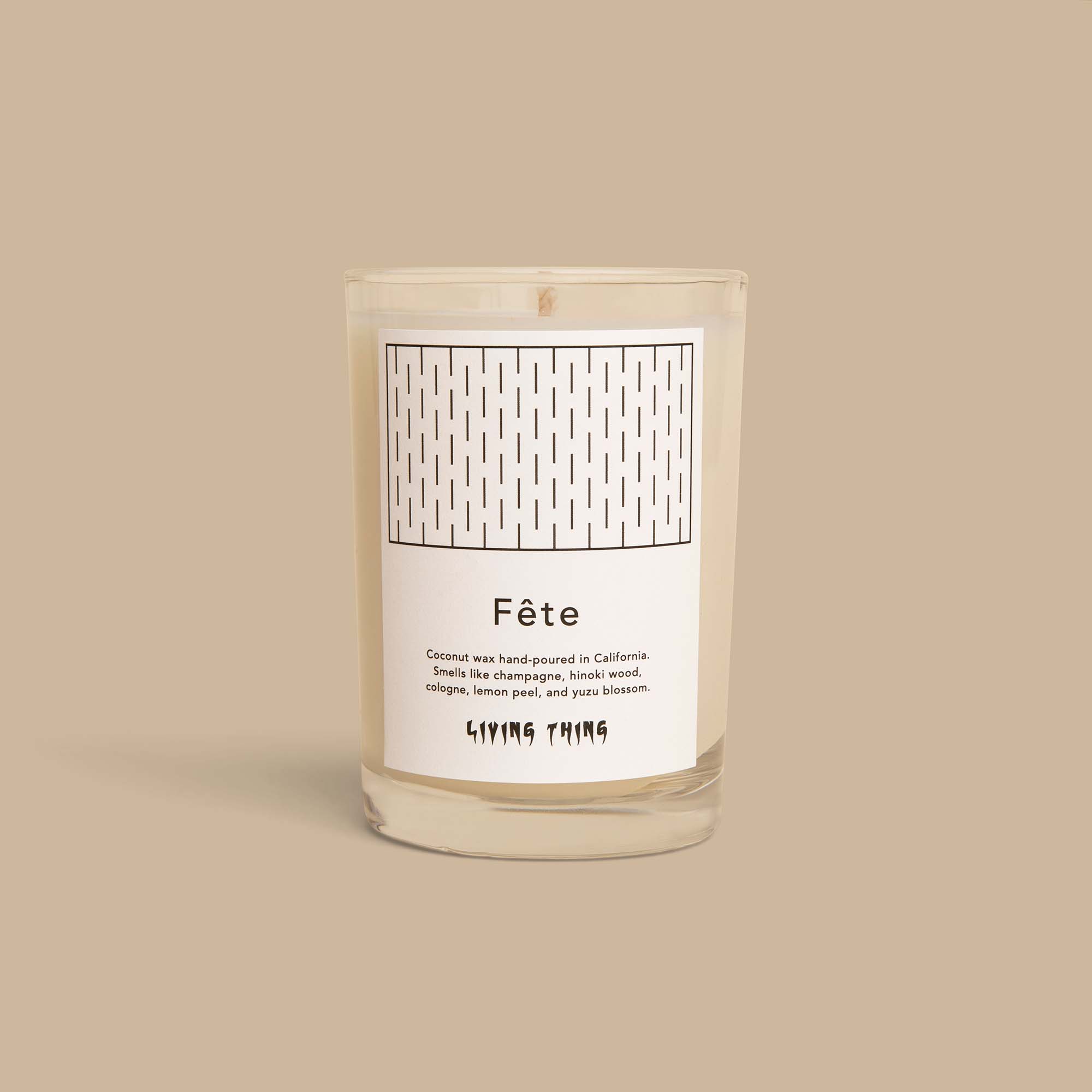 Living Thing - Wholesale Jar/Filled Candle - Fête: Champagne + Lemon Peel Candle1