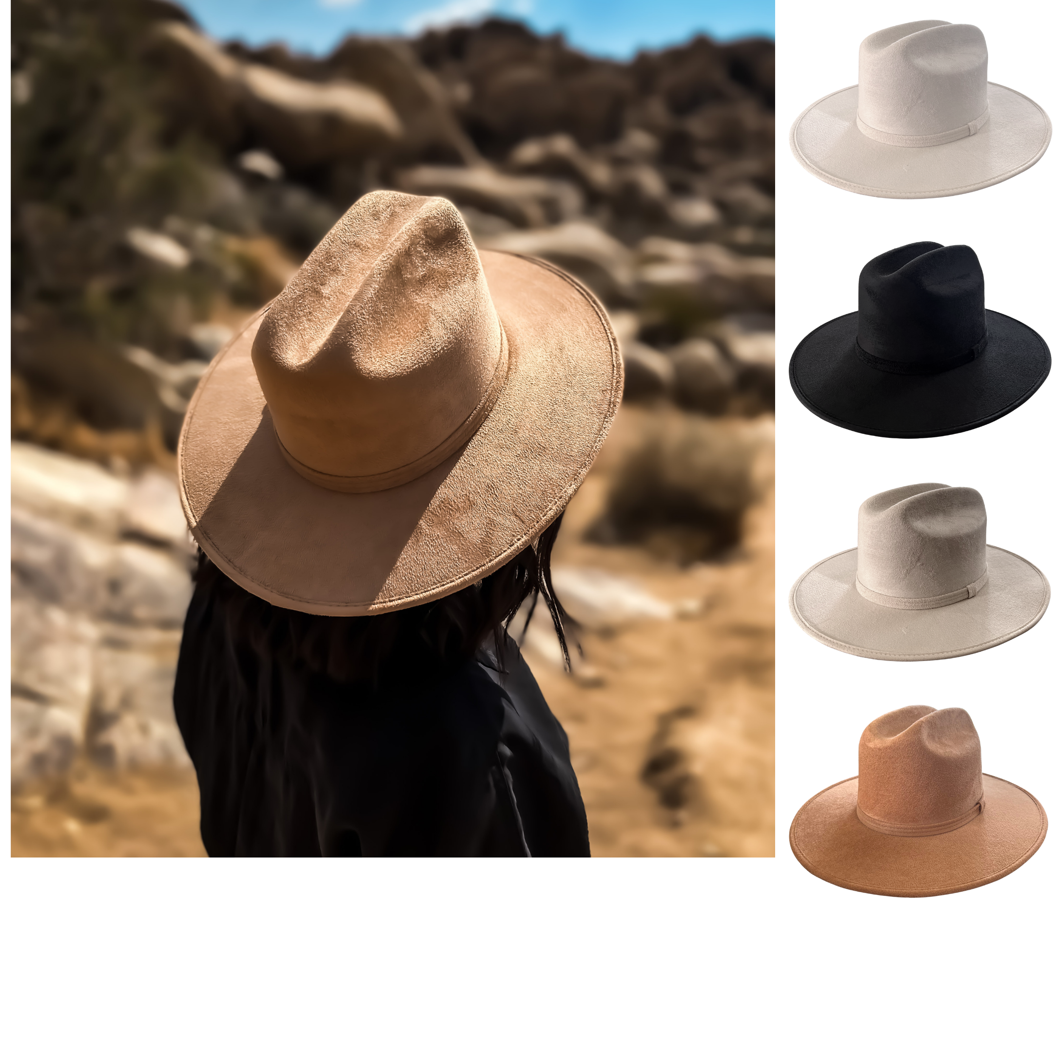 The Modern Cactus Co - Wholesale Cowboy Hat - Unisex - Unisex Cowboy Cattleman Crown Flat Brim Hat6