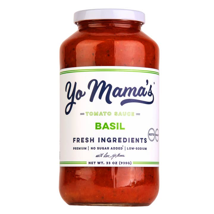 33 OZ Yo Mamas Tomaten-Basilikum für den Großhandel von Yo Mama's Foods