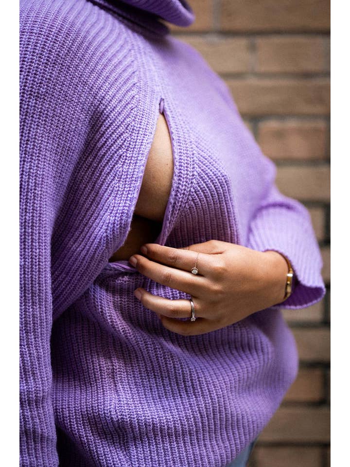 You&Milk - Vendita all'ingrosso Maglione tricot - Donna - Maglia da allattamento Sweet Mama (Lilla, Rosa)11