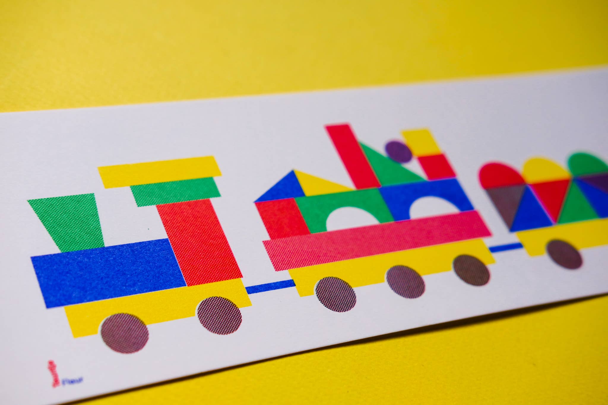 Teuntje Fleur – wholesale Konsttryck – Tåg Risograph-tryck3