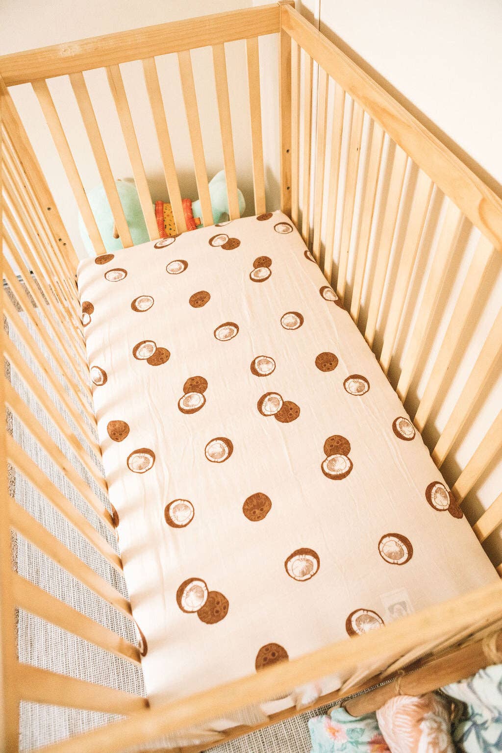 Kahakai Kids Collection - Wholesale Cot/Crib Sheets - Coconut Crib Sheet1