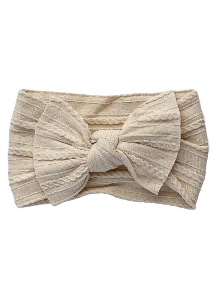 Diadema de nailon de punto liso, color marfil vintage para venta al por mayor de Bailey's Blossoms