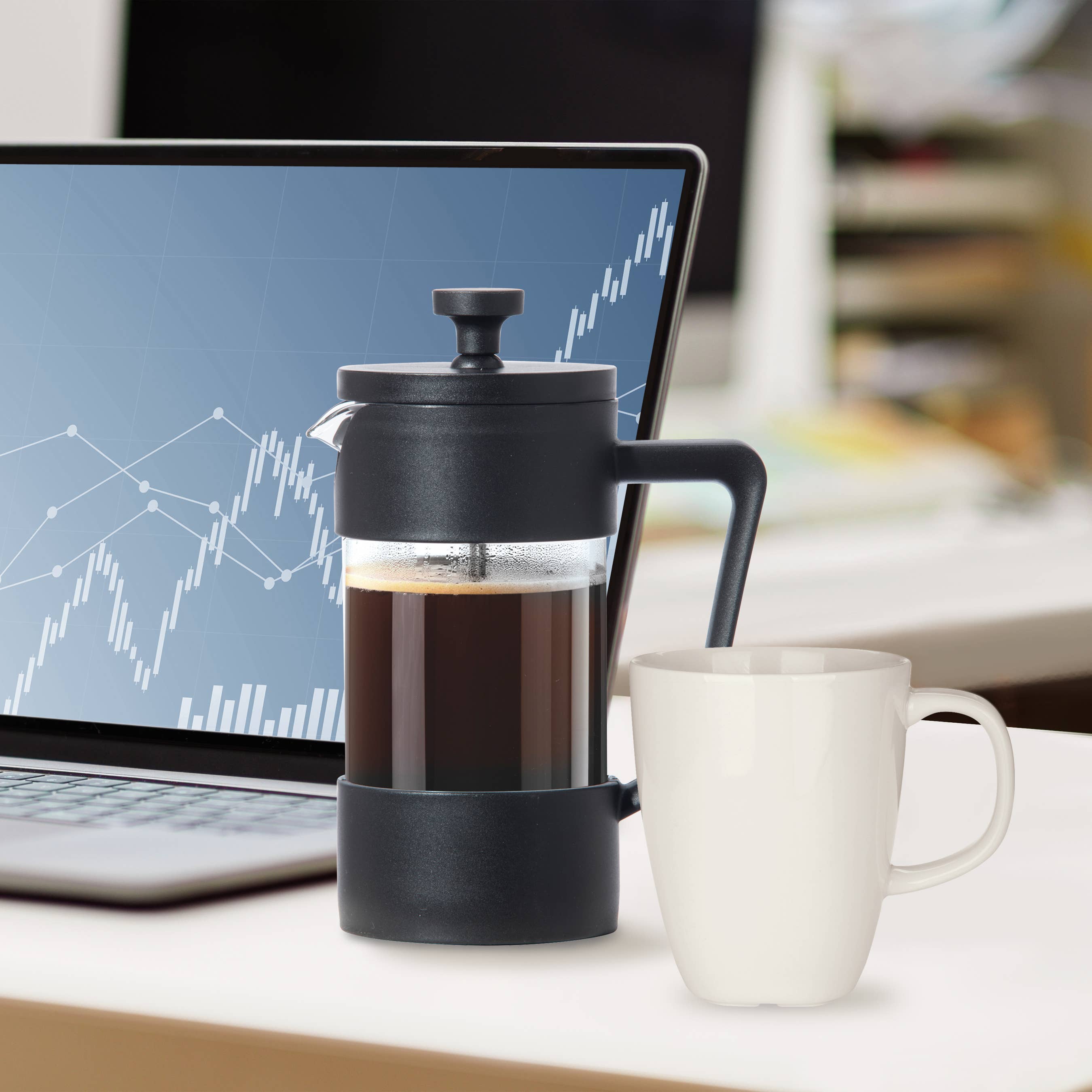 Oggi - Vendita all'ingrosso Caffettiere French press - Caffettiera a stantuffo 3 tazze (350 ml, 12 oz) Nera5