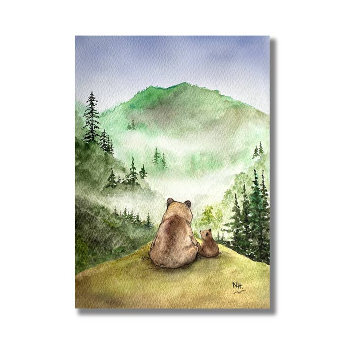 Toi et moi... Carte de vœux en forme d'ours et d'ourson en forme de cœur pour la vente par Moments Have You Cards