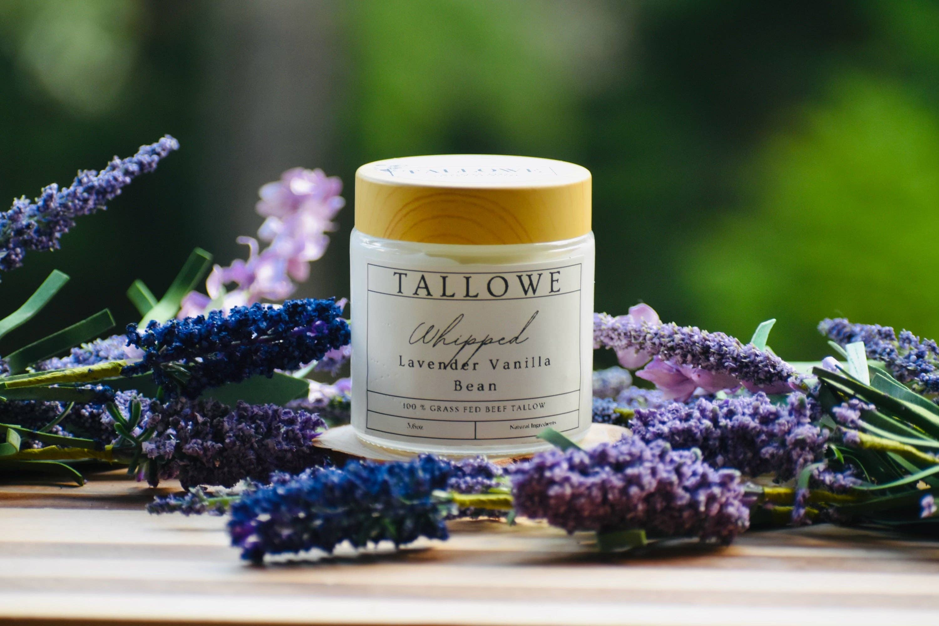 Tallowe - Wholesale Body balm/butter - 100% Grasgevoerde Rundertalg met Lavendel en Vanilleboon1