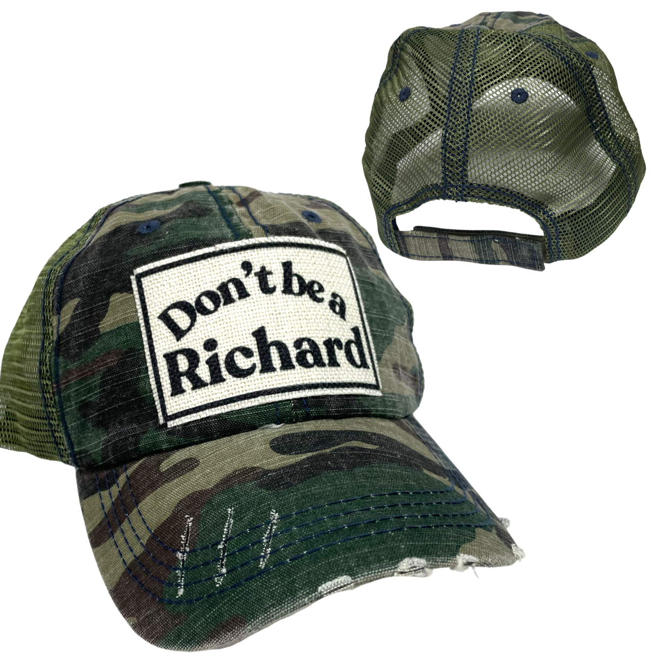 dkhandmade - Vente Casquette de camionneur – unisexe - CASQUETTE DE BASEBALL DON'T BE A RICHARD | CHAPEAU UNISEXE | EFFET VIEILLI0