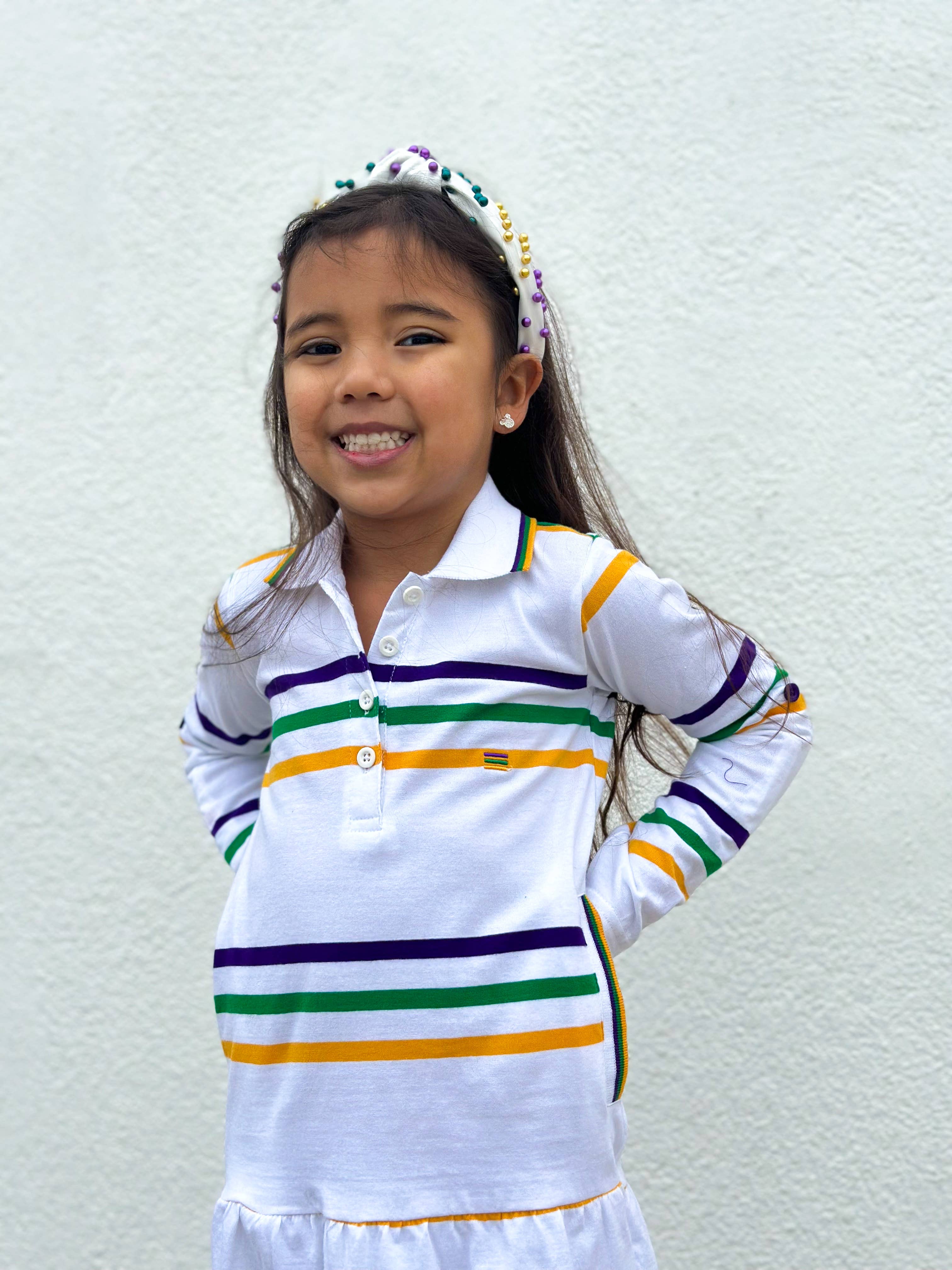 Mardi Gras Creations – wholesale Dress – Kids – White Infinity Youth Dress7
