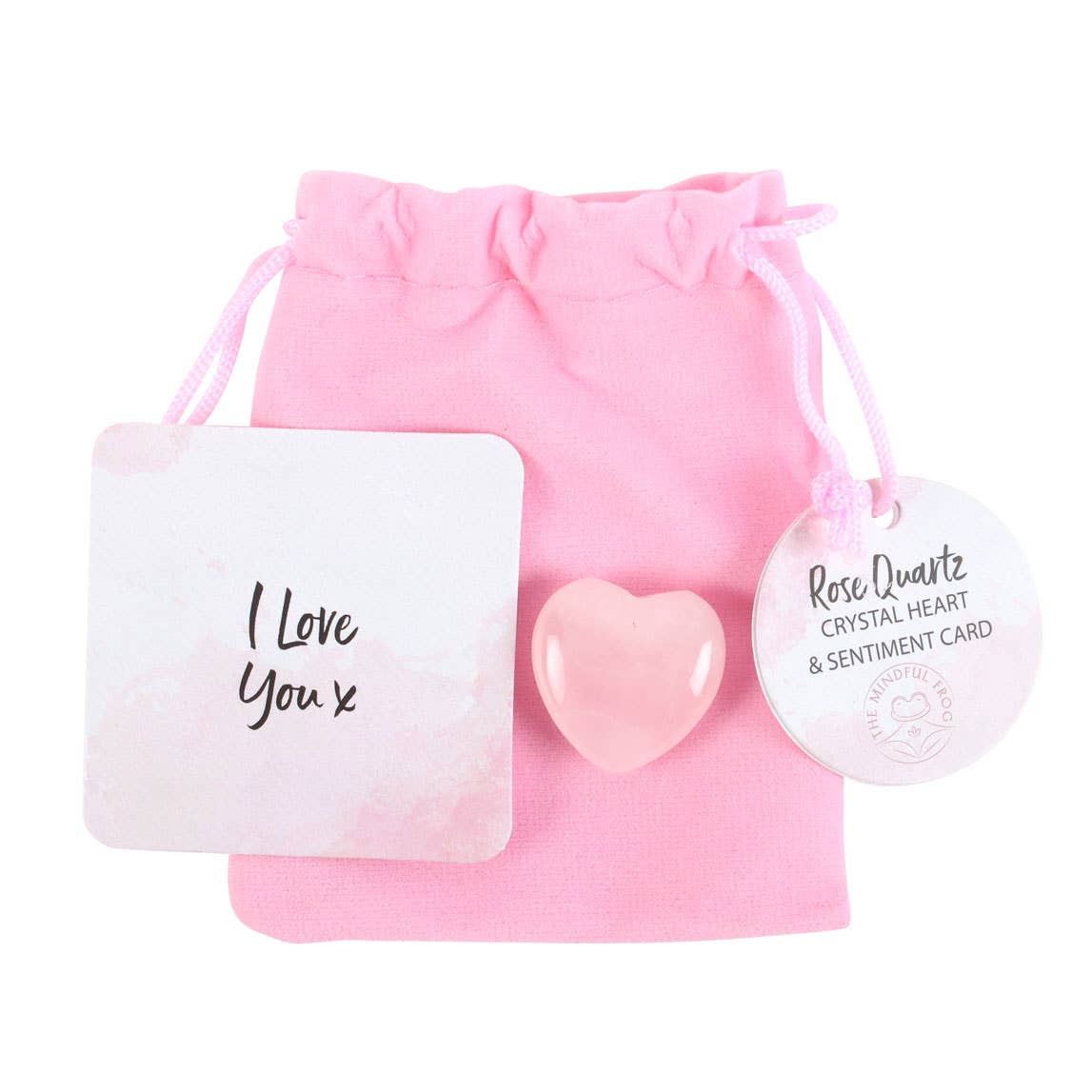 Something Different Wholesale – wholesale Spiritual stone/crystal – I Love You Rose Quartz Crystal Heart in a Bag4