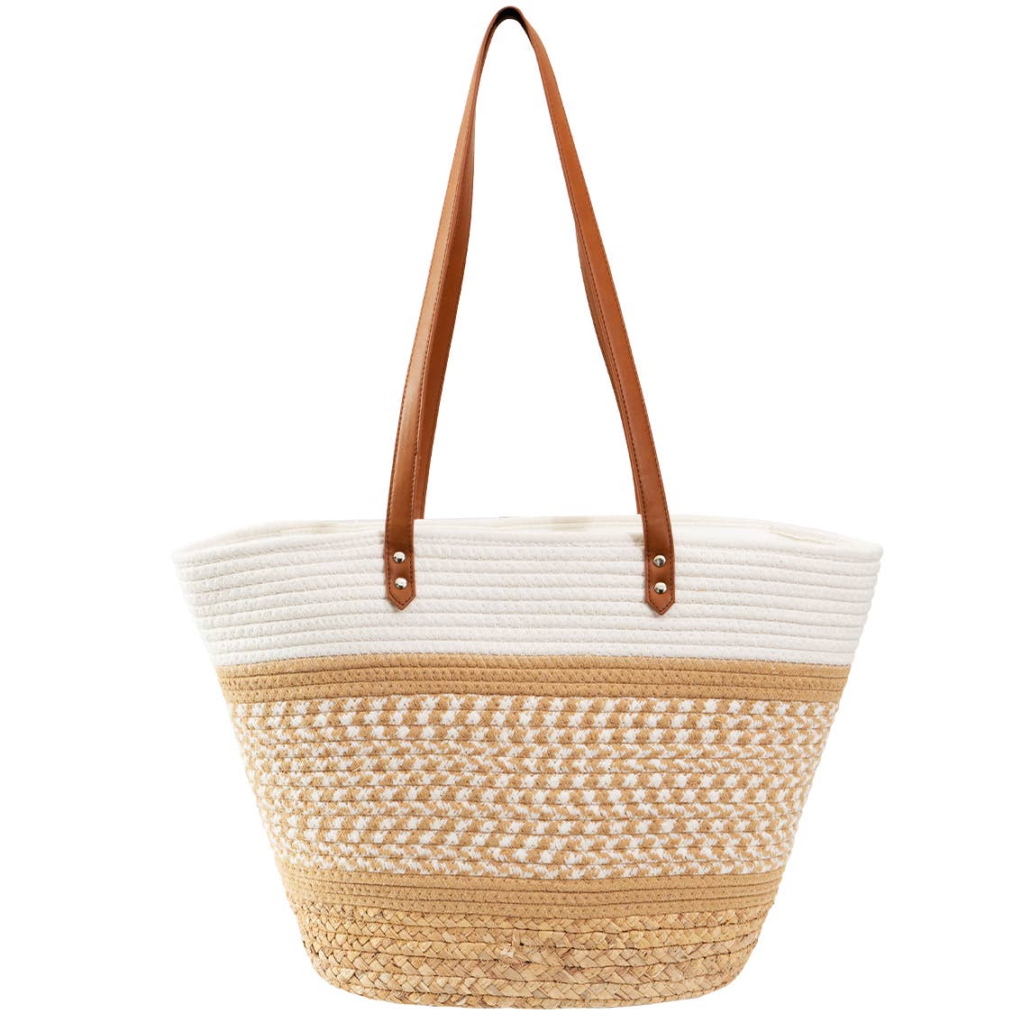 Magid - Wholesale Draagtas - Dames - Magid Natuurlijke Katoenen Geweven & Imitatie Leren Schoudertas0