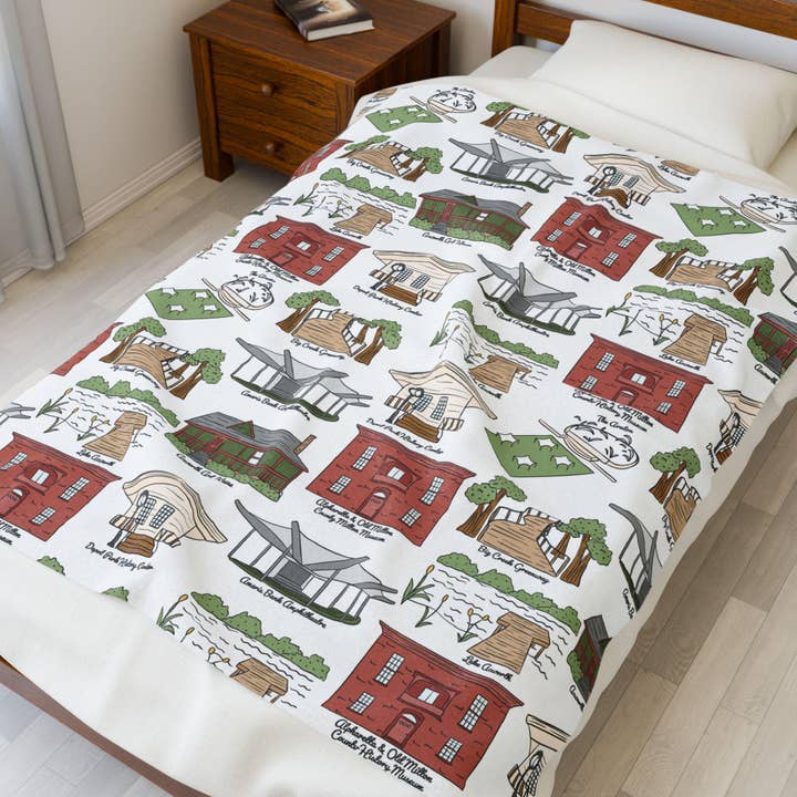 Acworth GA Velveteen Plush Blanket | Perfect for Home Decor, Gifting, Snuggle Nights, Travel, and Warmth for wholesale by OhhhSoPeachy