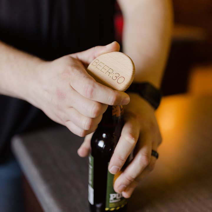 Novotny Designs - Wholesale Bottle/Wine Opener - Welcome to Beer Camp - magnetic wood bottle opener