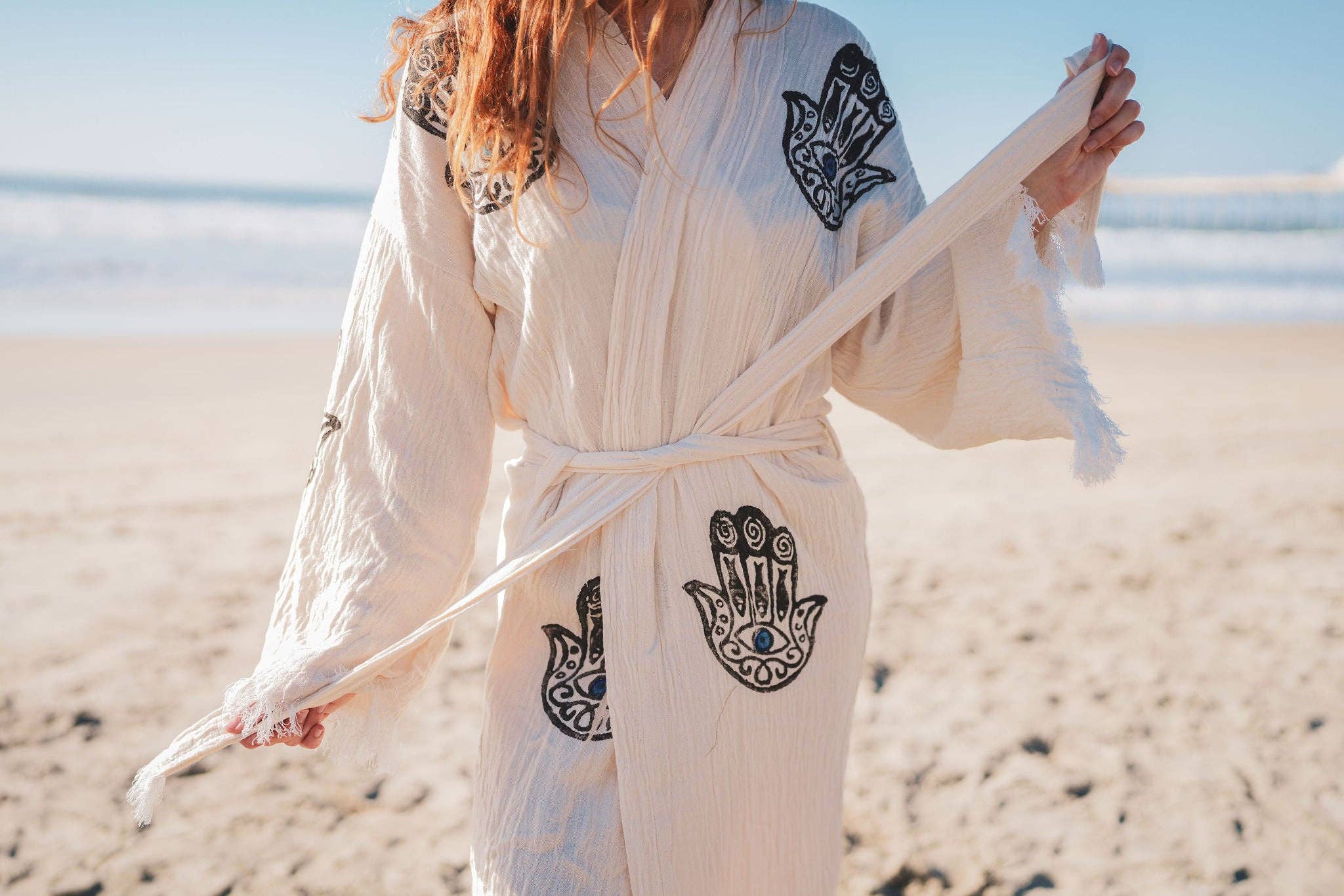 Basic Layers – wholesale Morgonrock - Dam – MUSLIN BOMULLSKIMONO BADROCK HAMSA HANDTRYCK5