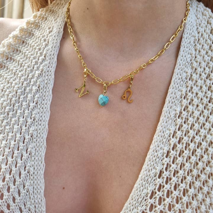 LAUVEA BOUTIQUE - Vendita all'ingrosso Ciondolo/pendente - Ciondolo a forma di cuore turchese - colori tra cui scegliere