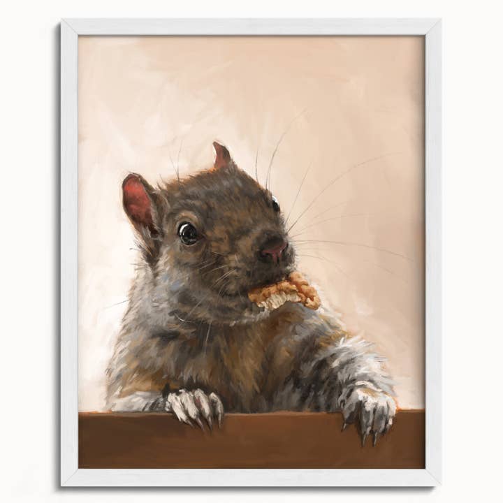 The Ugly Cat Studio - Wholesale Art Print - Grey Squirrel with a Walnut Fine Art Print16