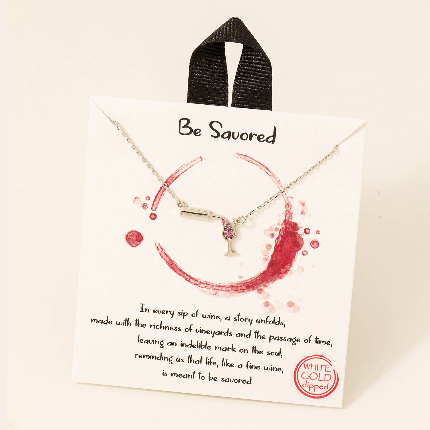 Fame Accessories - Wholesale Pendant/Charm Necklace - Gold Dipped Cz Pouring Wine Pendant Necklace2