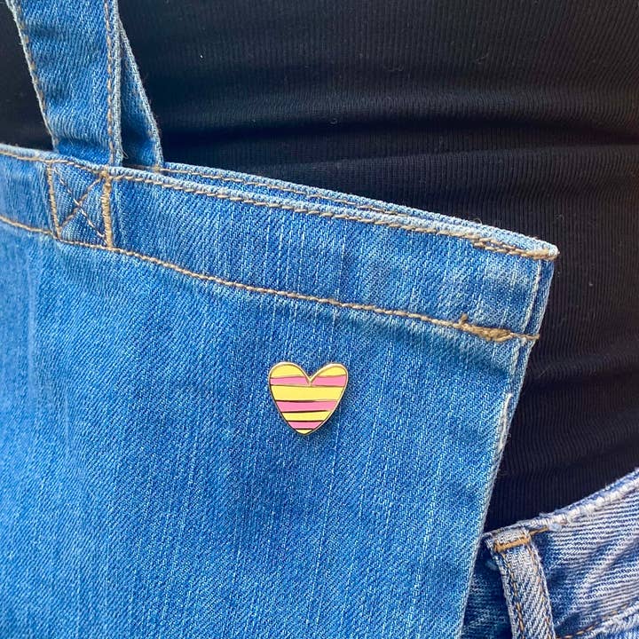 LES IMPRIMEUSES - Wholesale Brooch - Master / Mistress Pin - Striped Heart Color Therapy x Studio Like That3